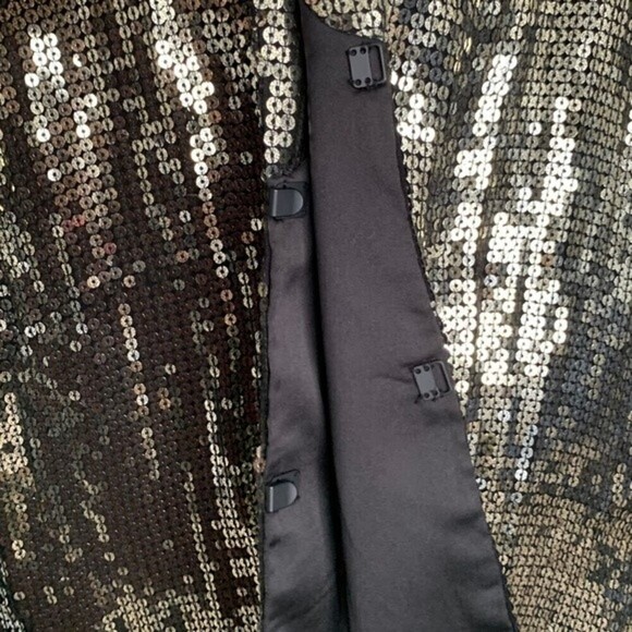 Alice and Olivia Sequin Blazer Jacket S Gold Metallic - Picture 9 of 16